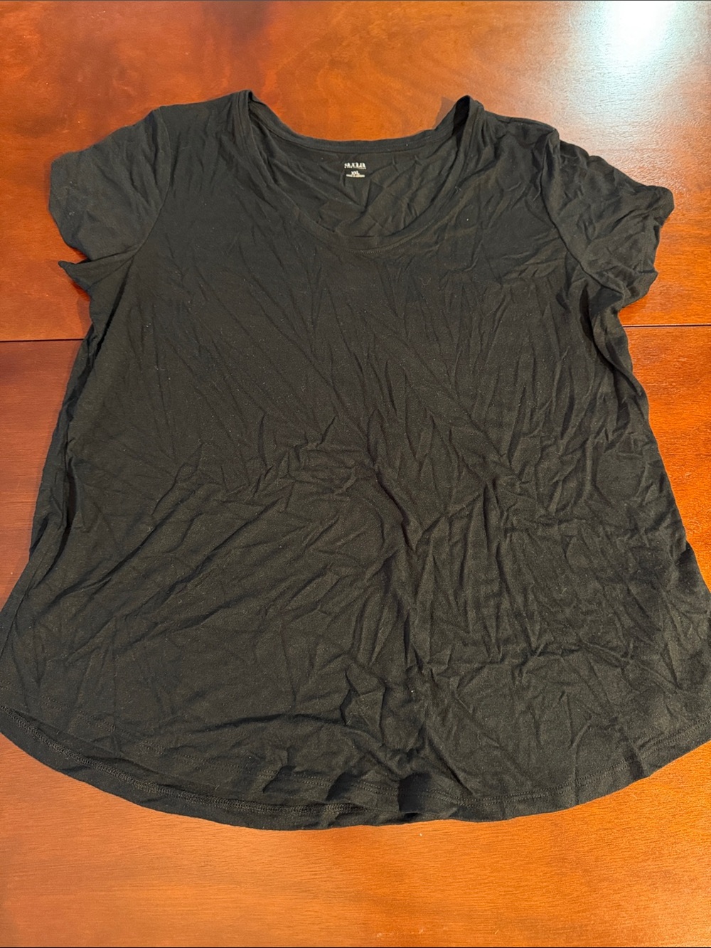 a.n.a Black Short Sleeve Scoop Neck swing Tee